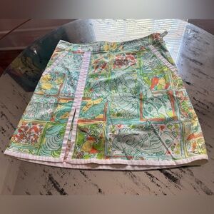 Lilly Pulitzer Skort Summery Beach Print w/ Pockets Size 8